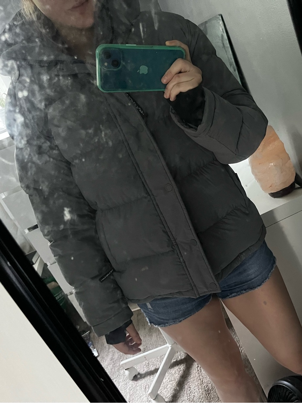 Gray Puffer Jacket - Casual Women's Winter Coat